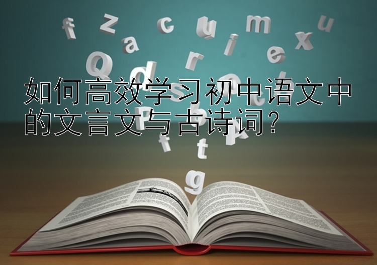 如何高效学习初中语文中的文言文与古诗词？