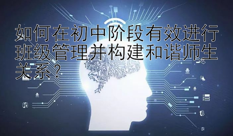 如何在初中阶段有效进行班级管理并构建和谐师生关系？