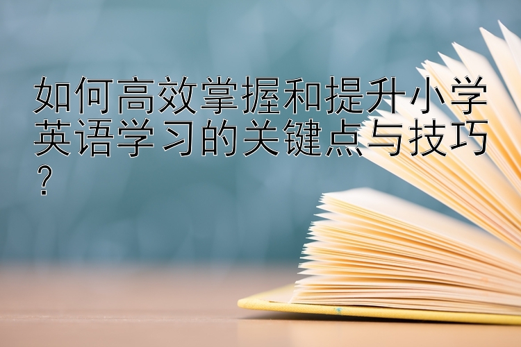 如何高效掌握和提升小学英语学习的关键点与技巧？